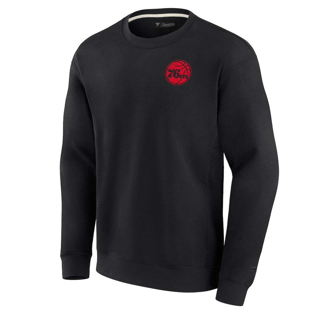 Philadelphia 76ers Unisex Elements Super Soft Fleece Pullover Sweatshirt - Black discount