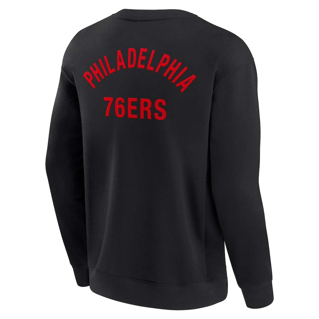 Philadelphia 76ers Unisex Elements Super Soft Fleece Pullover Sweatshirt - Black discount