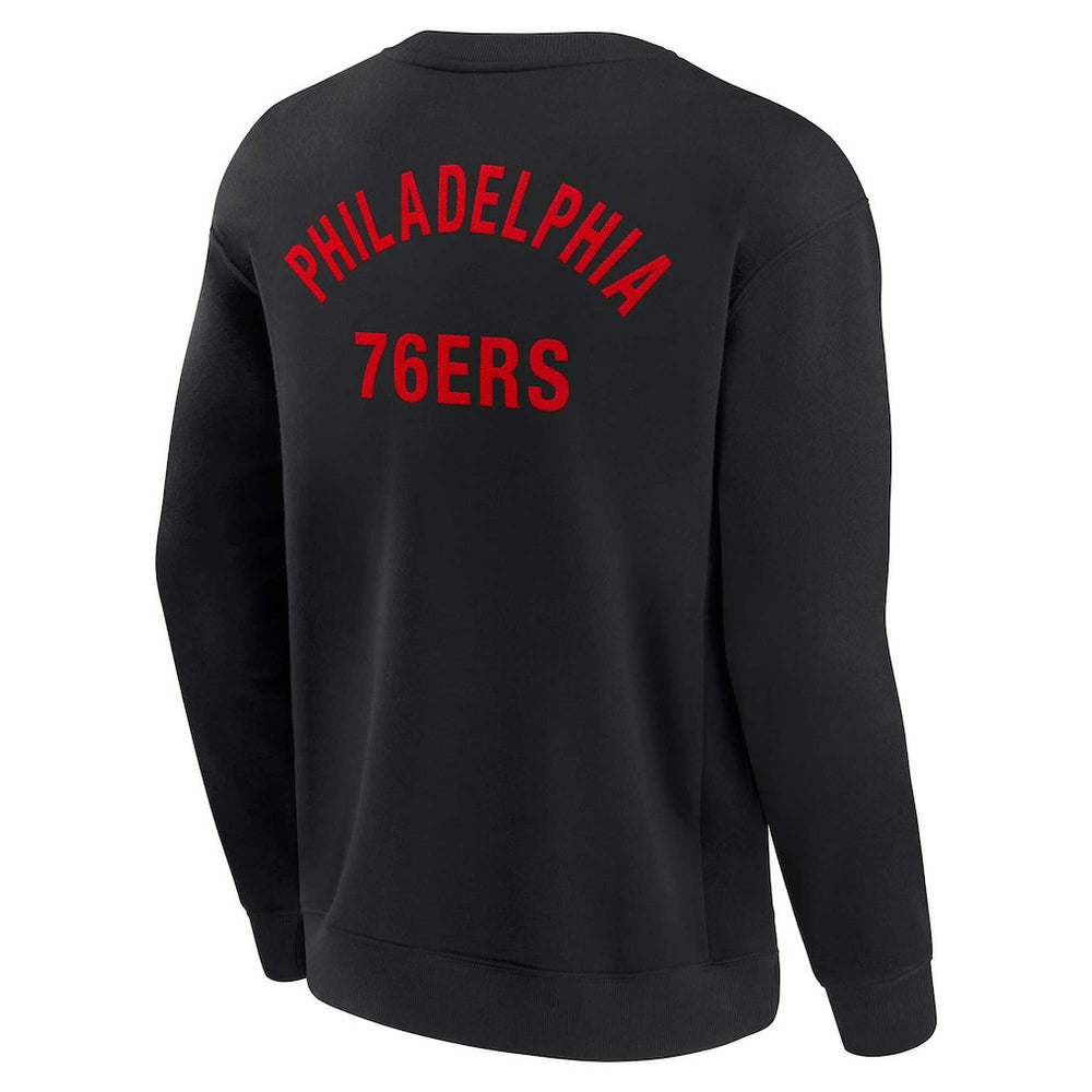 Philadelphia 76ers Unisex Elements Super Soft Fleece Pullover Sweatshirt - Black discount