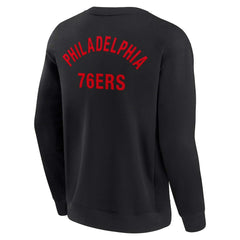 Philadelphia 76ers Unisex Elements Super Soft Fleece Pullover Sweatshirt - Black discount
