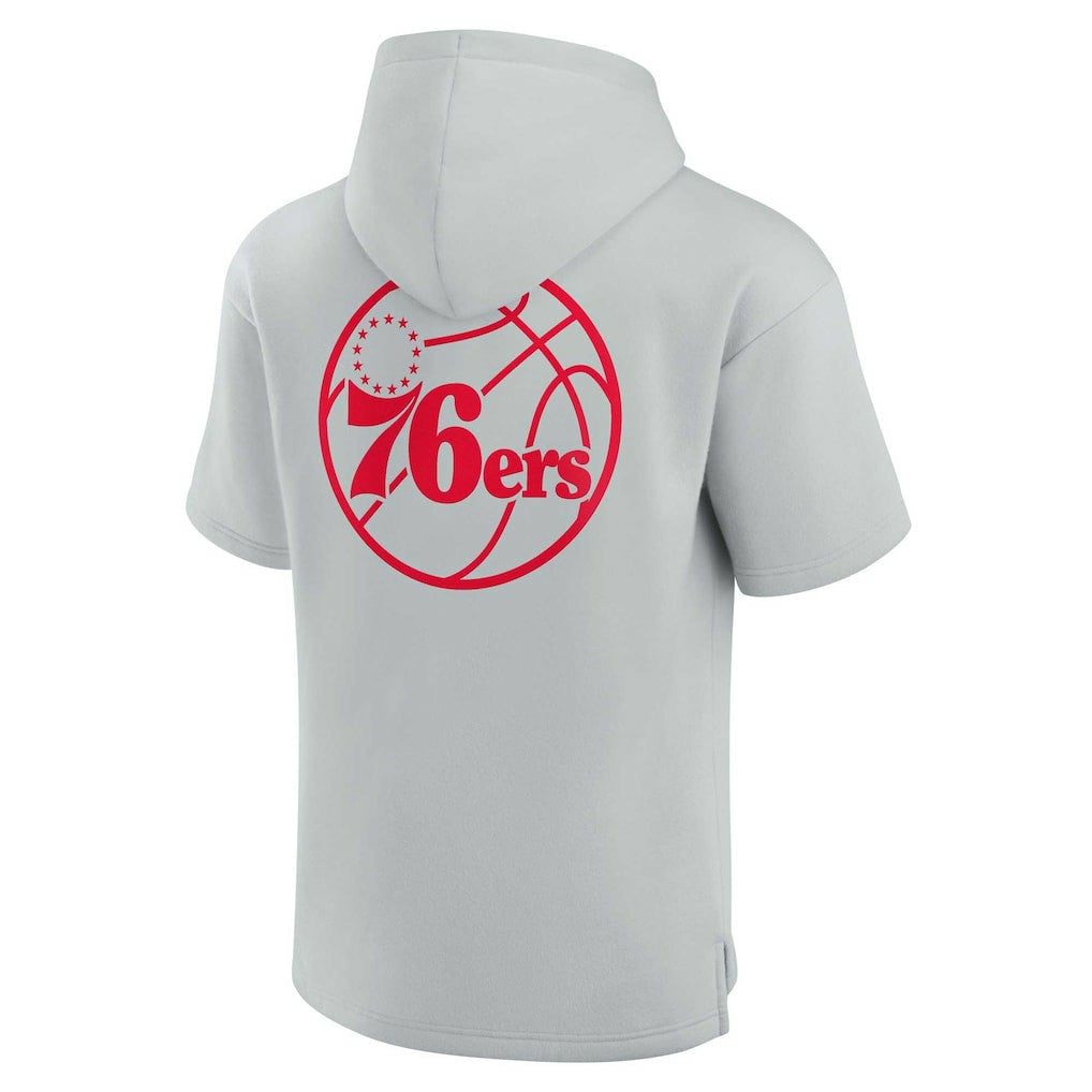 Philadelphia 76ers Unisex Elements Super Soft Fleece Short Sleeve Pullover Hoodie - Gray for sale