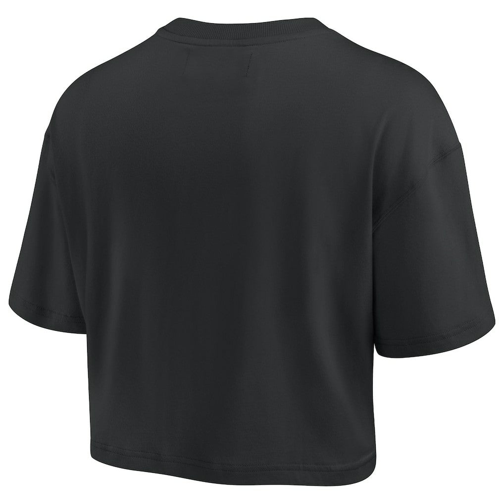 Philadelphia 76ers Women's Elements Super Soft Boxy Cropped T-Shirt - Black on sale