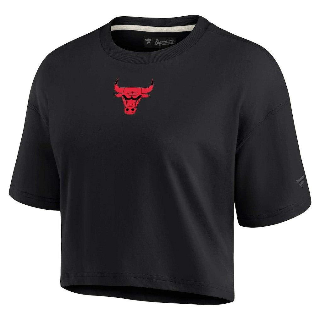 Chicago Bulls Women's Elements Super Soft Boxy Cropped T-Shirt sale - Black for sale