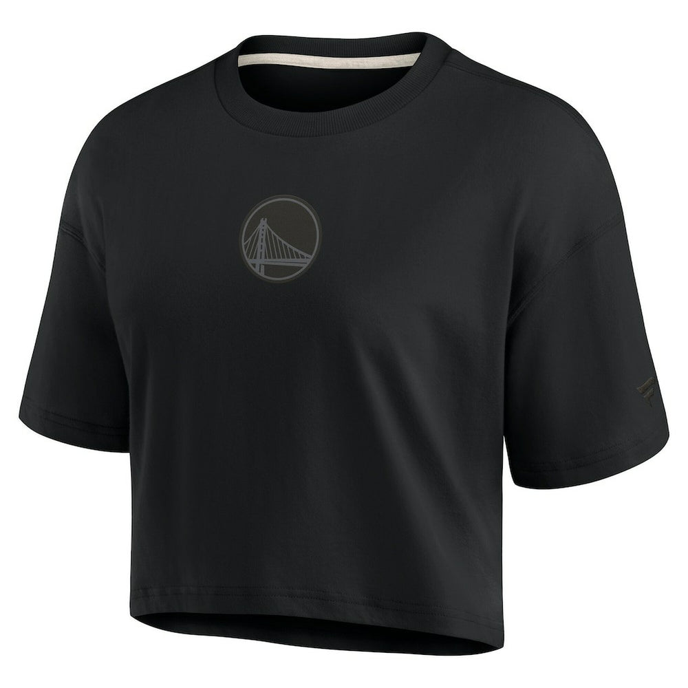 Golden State Warriors Women's Elements Super Soft Boxy Cropped T-Shirt sale - Black outlet