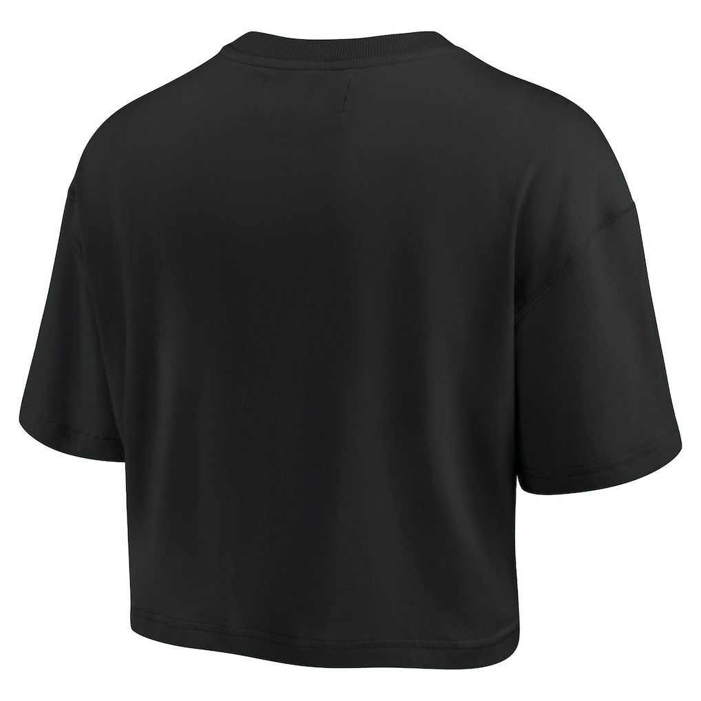 Golden State Warriors Women's Elements Super Soft Boxy Cropped T-Shirt sale - Black outlet