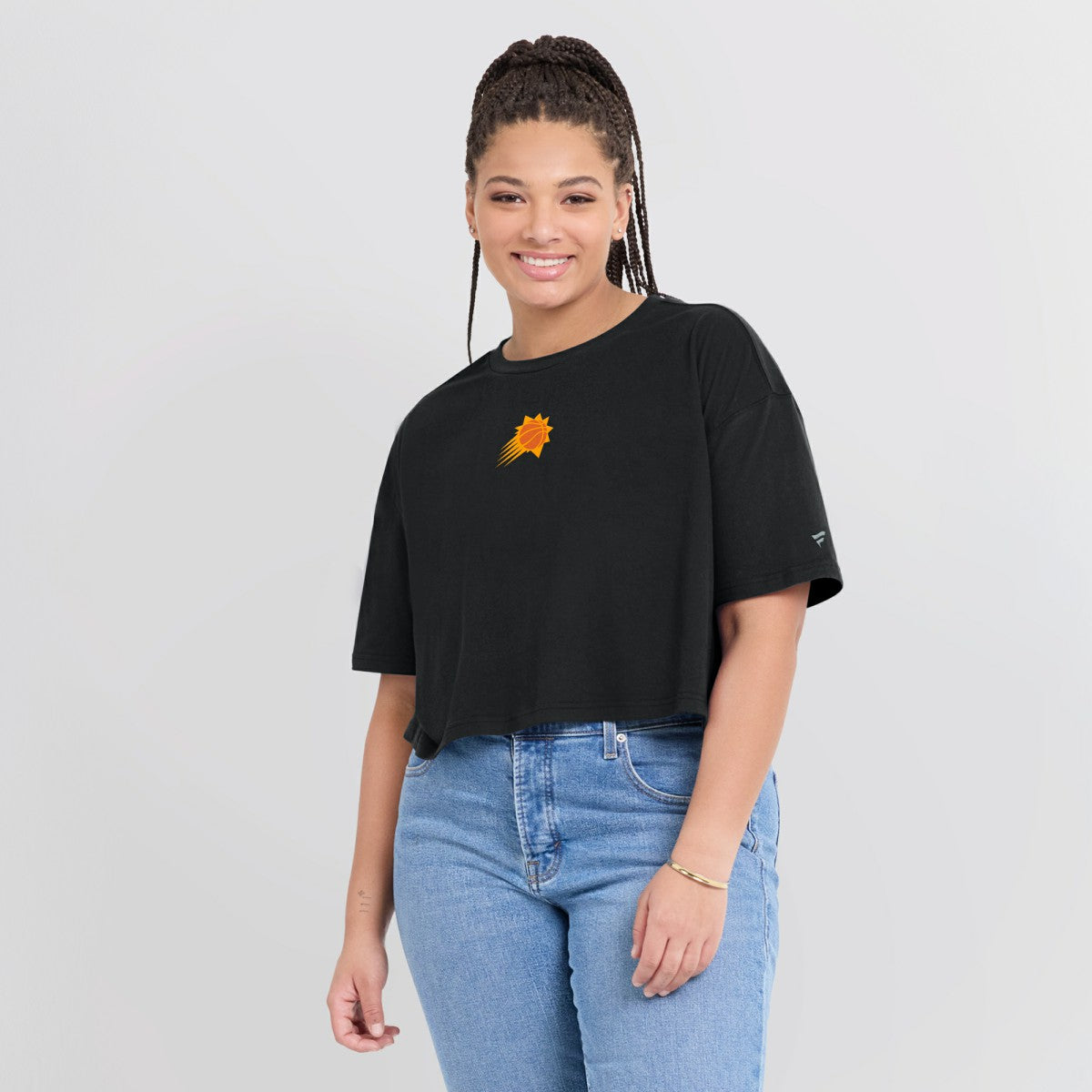 Phoenix Suns Women's Elements Super Soft Boxy Cropped T-Shirt - Black discount