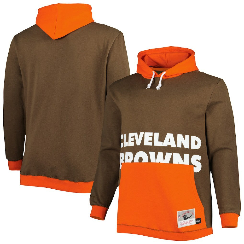 Cleveland Browns Big & Tall Big Face Pullover Hoodie - Brown/Orange outlet