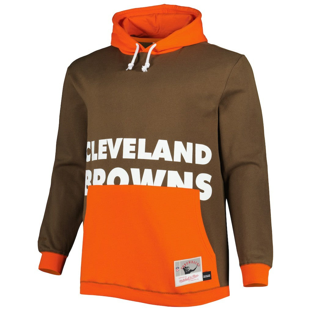 Cleveland Browns Big & Tall Big Face Pullover Hoodie - Brown/Orange outlet
