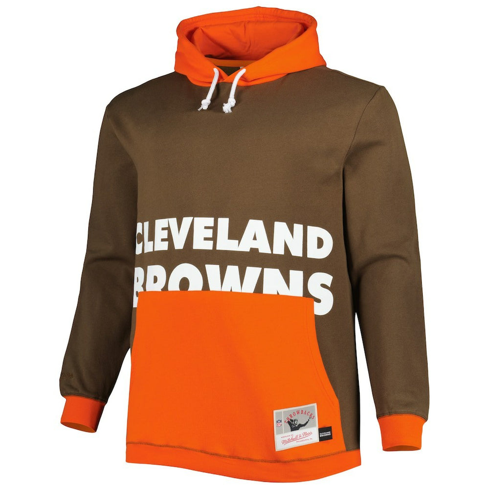 Cleveland Browns Big & Tall Big Face Pullover Hoodie - Brown/Orange outlet