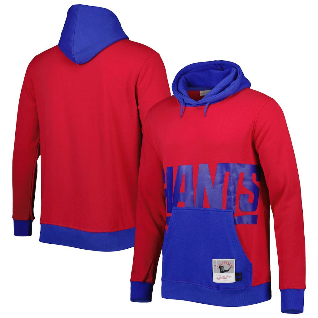 New York Giants Big & Tall Big Face Pullover Hoodie - Red/Royal outlet