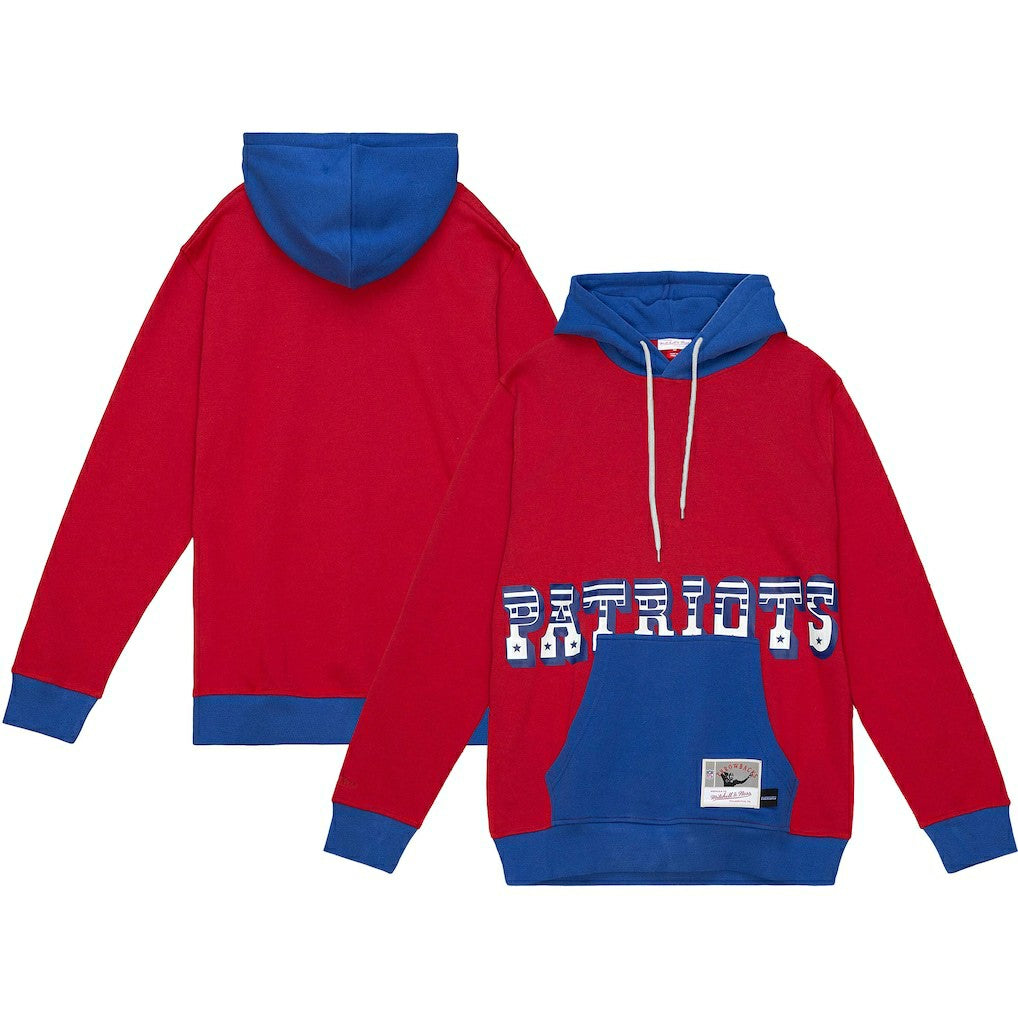New England Patriots Big & Tall Big Face Pullover Hoodie - Red/Navy for sale