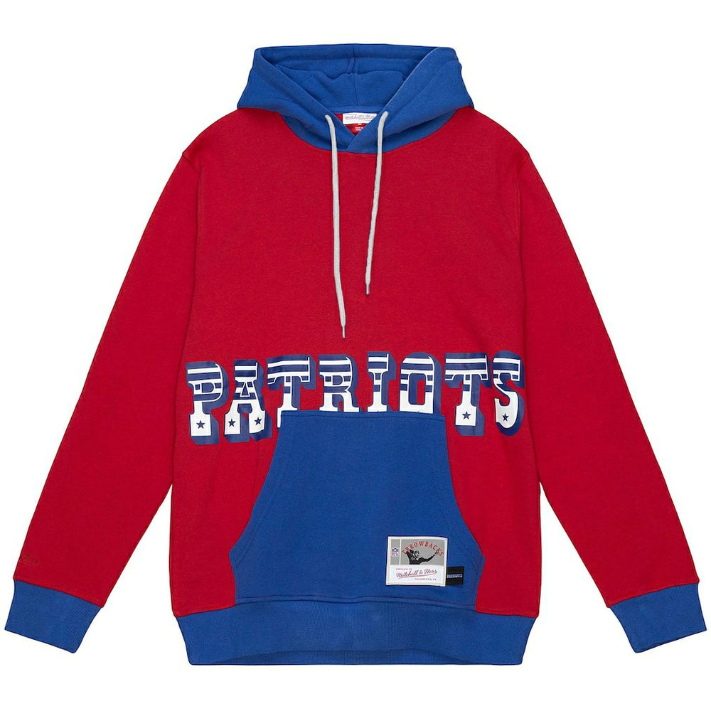New England Patriots Big & Tall Big Face Pullover Hoodie - Red/Navy for sale
