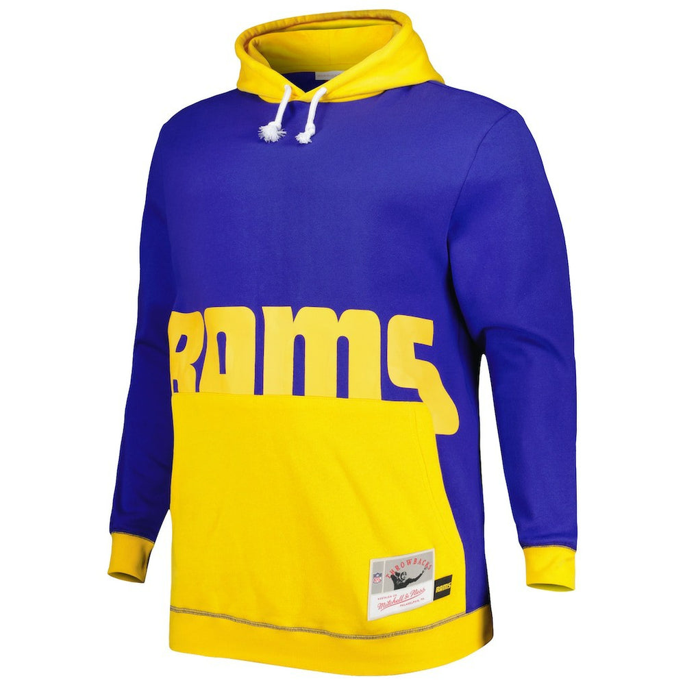 Los Angeles Rams Big & Tall Big Face Pullover Hoodie - Royal/Gold cheap