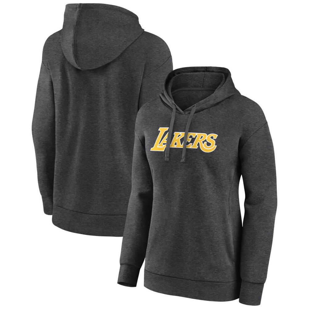 Los Angeles Lakers Women's Wordmark Alt Pullover Hoodie - Charcoal discount