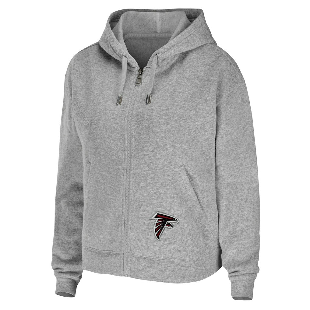 Atlanta Falcons WEAR by Erin Andrews Women's Team Full-Zip Hoodie - Heathered Gray for sale