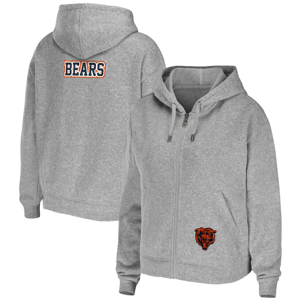 Chicago Bears WEAR by Erin Andrews Women's Team Full-Zip Hoodie - Heathered Gray online