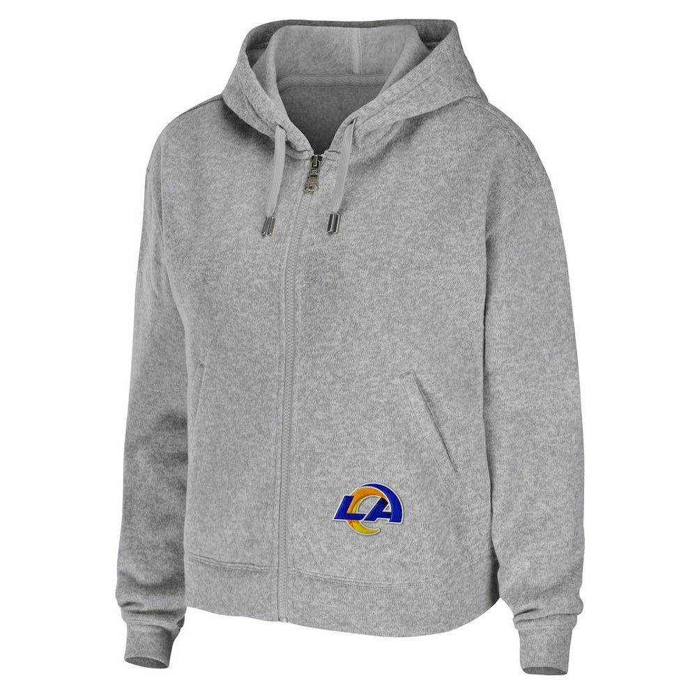 Los Angeles Rams WEAR by Erin Andrews Women's Team Full-Zip Hoodie - Heathered Gray cheap