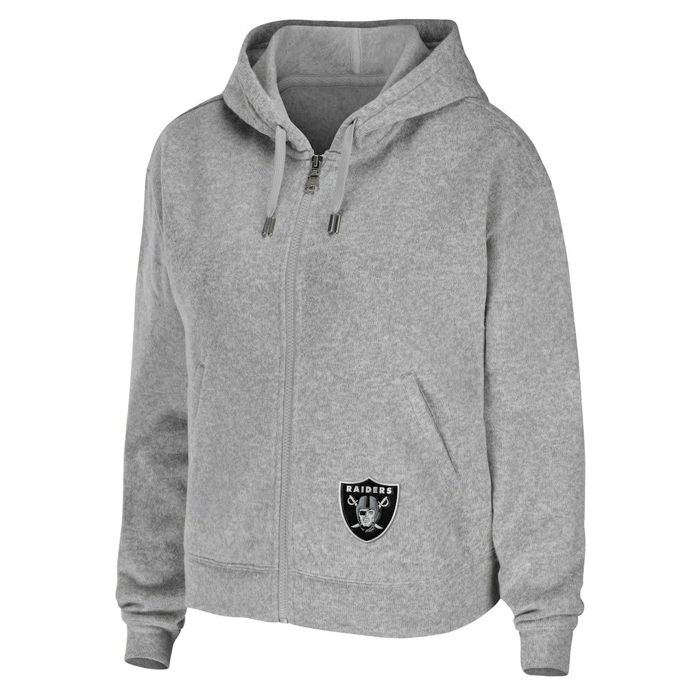 Las Vegas Raiders WEAR by Erin Andrews Women's Team Full-Zip Hoodie - Heathered Gray for sale