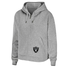 Las Vegas Raiders WEAR by Erin Andrews Women's Team Full-Zip Hoodie - Heathered Gray for sale