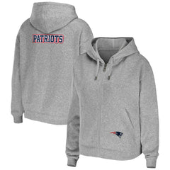 New England Patriots WEAR by Erin Andrews Women's Team Full-Zip Hoodie - Heathered Gray discount