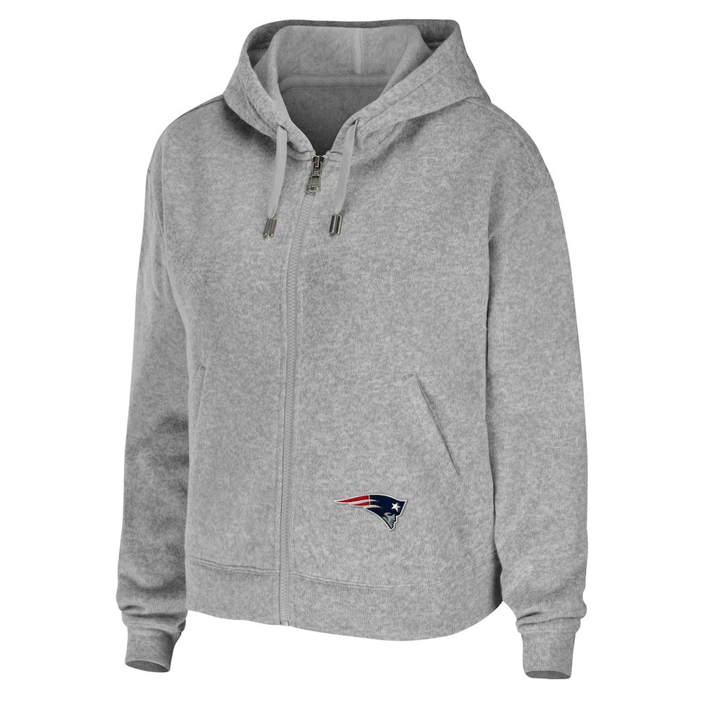 New England Patriots WEAR by Erin Andrews Women's Team Full-Zip Hoodie - Heathered Gray discount
