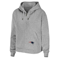 New England Patriots WEAR by Erin Andrews Women's Team Full-Zip Hoodie - Heathered Gray discount
