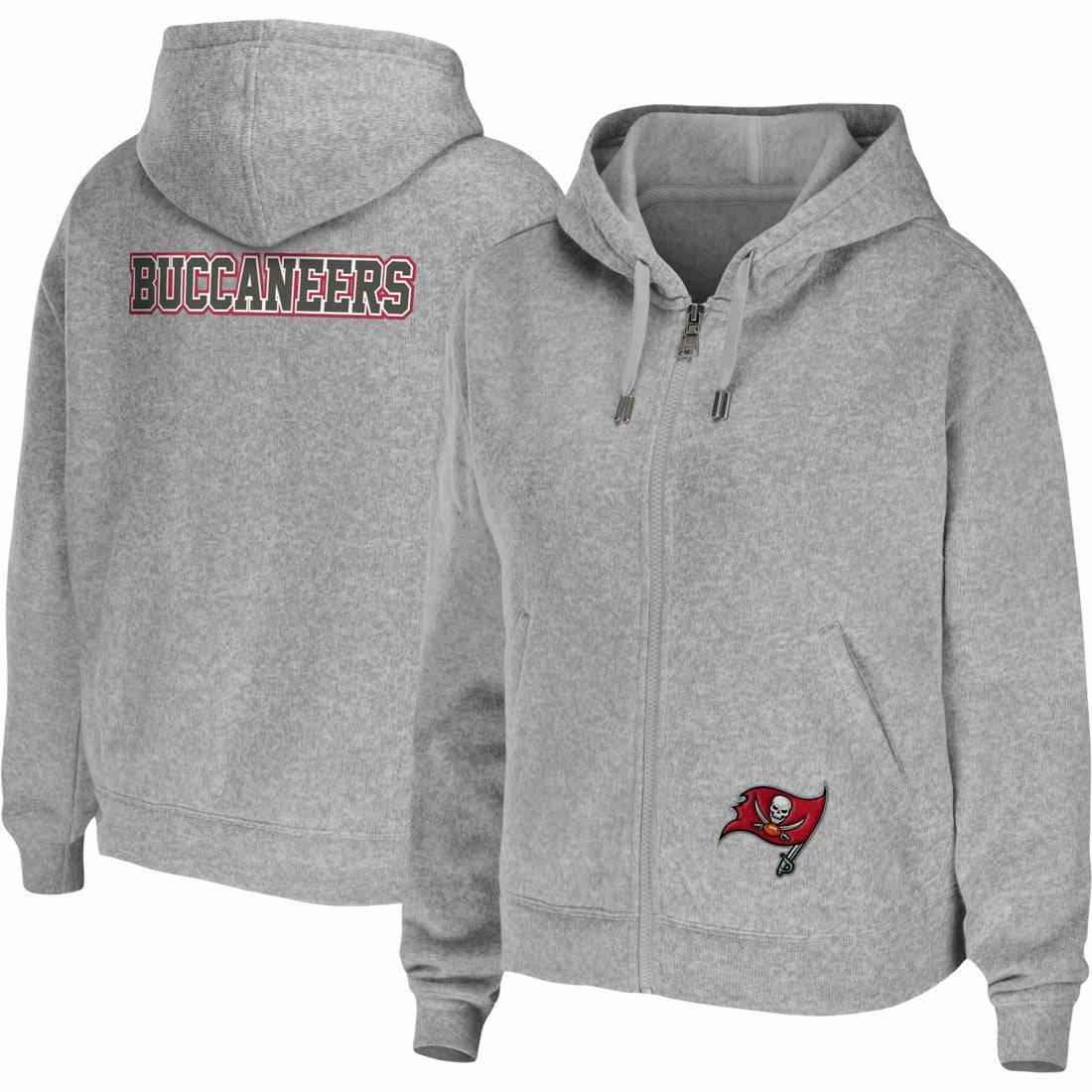 Tampa Bay Buccaneers WEAR by Erin Andrews Women's Team Full-Zip Hoodie - Heathered Gray for sale