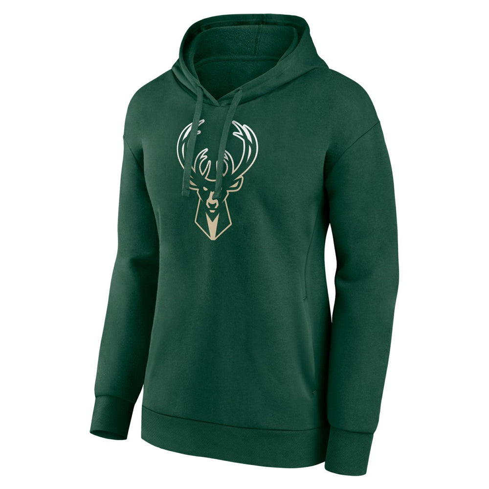 Milwaukee Bucks Women's Gradient Logo Pullover Hoodie - Hunter Green on sale
