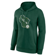 Milwaukee Bucks Women's Alternate Logo Pullover Hoodie - Hunter Green discount