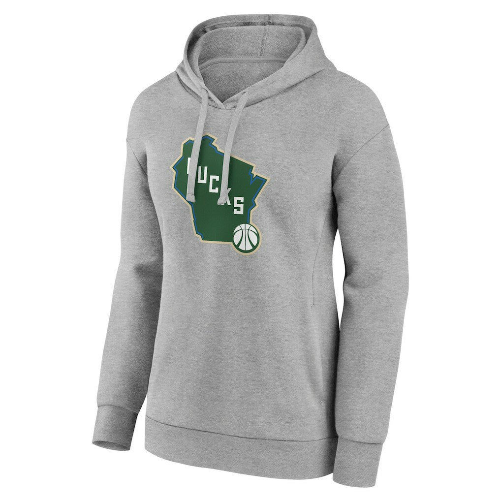 Milwaukee Bucks Women's Alternate Logo Pullover Hoodie - Gray outlet
