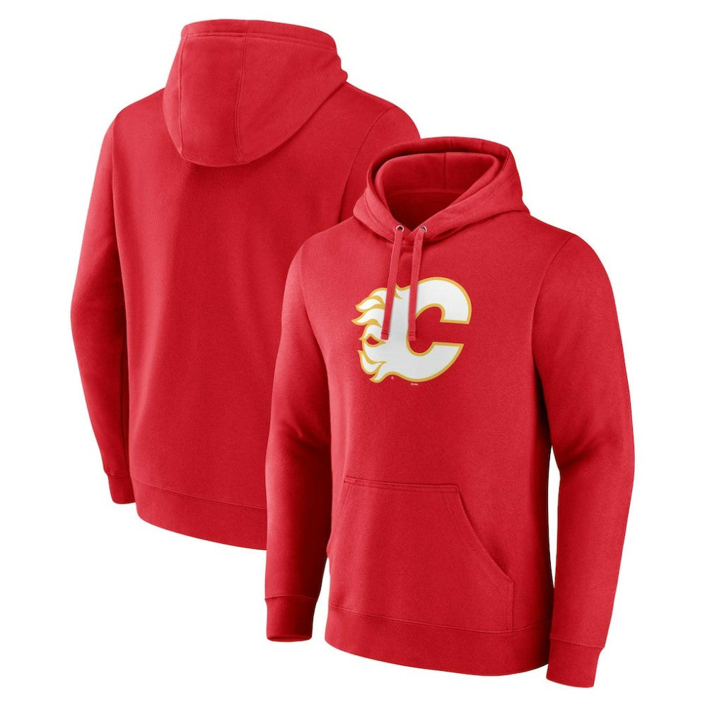 Calgary Flames Fanatics Primary Team Logo Pullover Hoodie - Red Hoodies