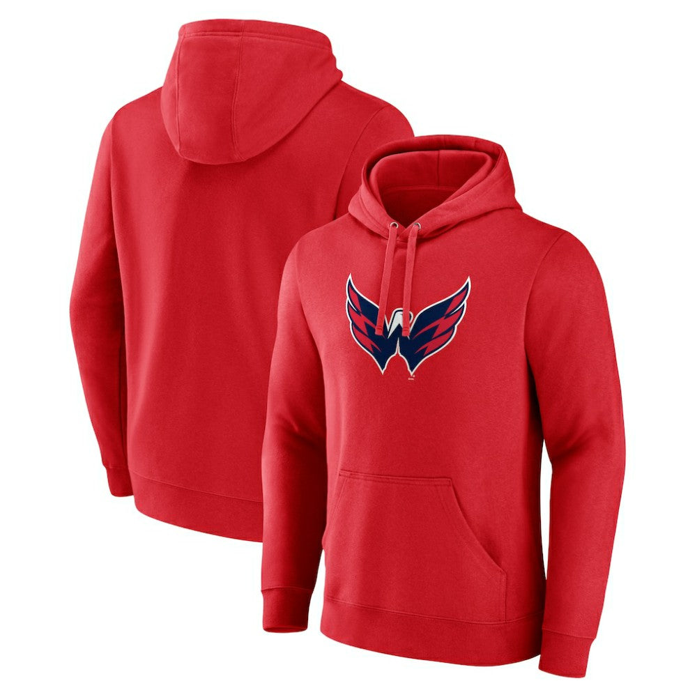 Washington Capitals Fanatics Primary Logo Pullover Hoodie - Red Hoodies