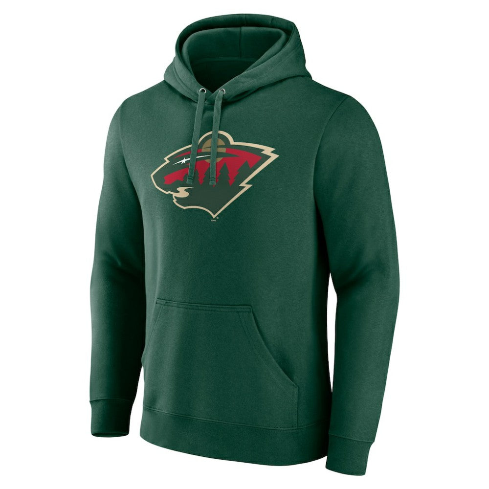 Minnesota Wild Fanatics Primary Logo Pullover Hoodie - Green Hoodies