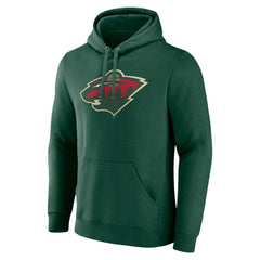 Minnesota Wild Fanatics Primary Logo Pullover Hoodie - Green Hoodies