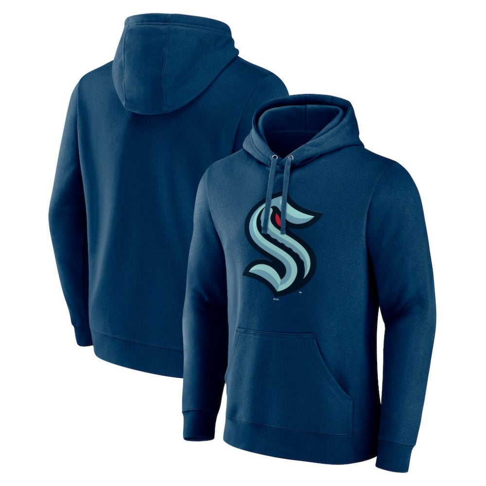 Seattle Kraken Fanatics Primary Logo Pullover Hoodie - Deep Sea Blue Hoodies
