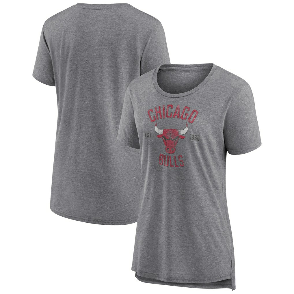 Chicago Bulls Women's Heritage Tri-Blend T-Shirt sale - Heather Gray on sale