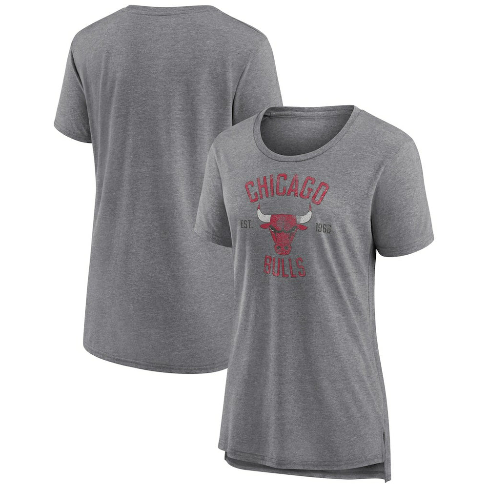 Chicago Bulls Women's Heritage Tri-Blend T-Shirt sale - Heather Gray on sale