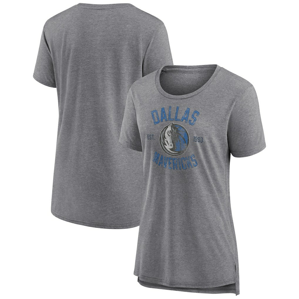 Dallas Mavericks Women's Heritage Tri-Blend T-Shirt sale - Heather Gray cheap