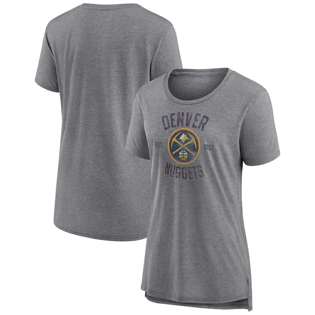 Denver Nuggets Women's Heritage Tri-Blend T-Shirt sale - Heather Gray shop