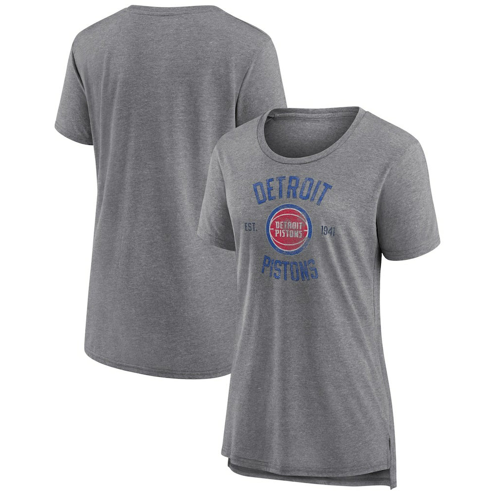 Detroit Pistons Women's Heritage Tri-Blend T-Shirt sale - Heather Gray on sale