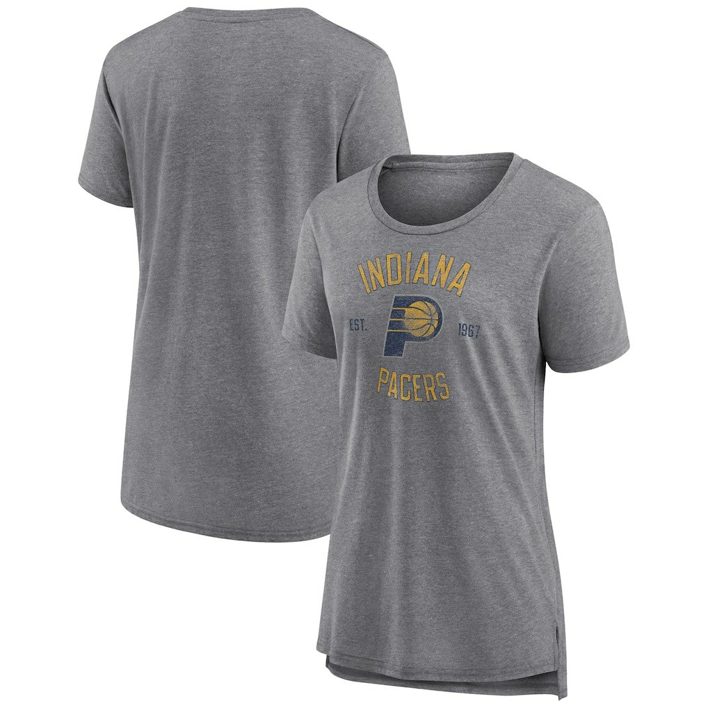 Indiana Pacers Women's Heritage Tri-Blend T-Shirt - Heather Gray shop