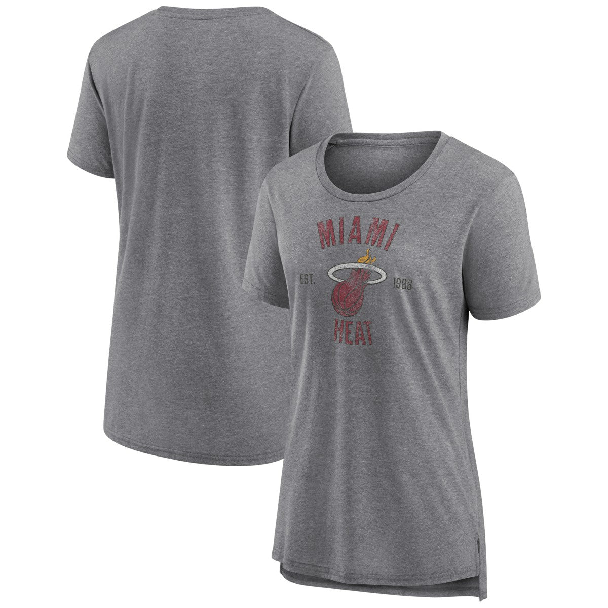 Miami Heat Women's Heritage Tri-Blend T-Shirt - Heather Gray for sale