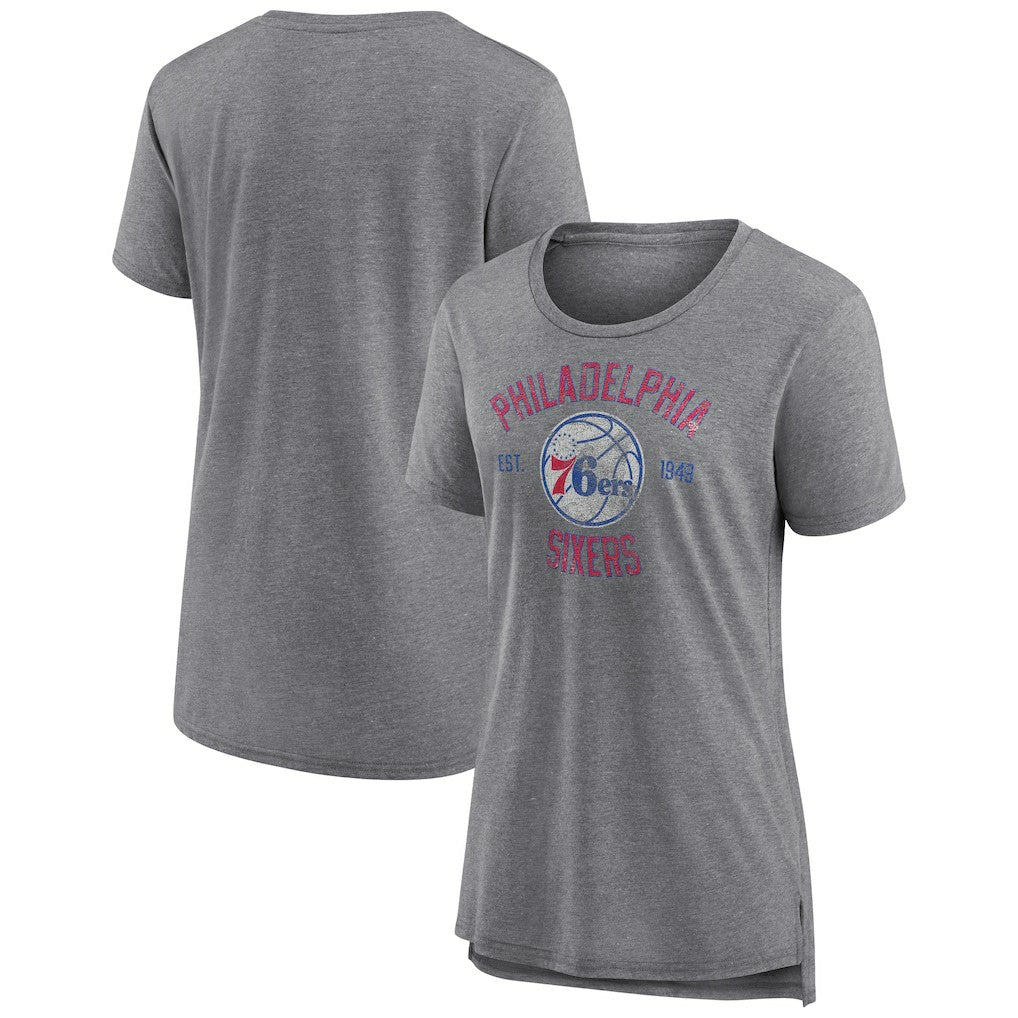 Philadelphia 76ers Women's Heritage Tri-Blend T-Shirt - Heather Gray cheap