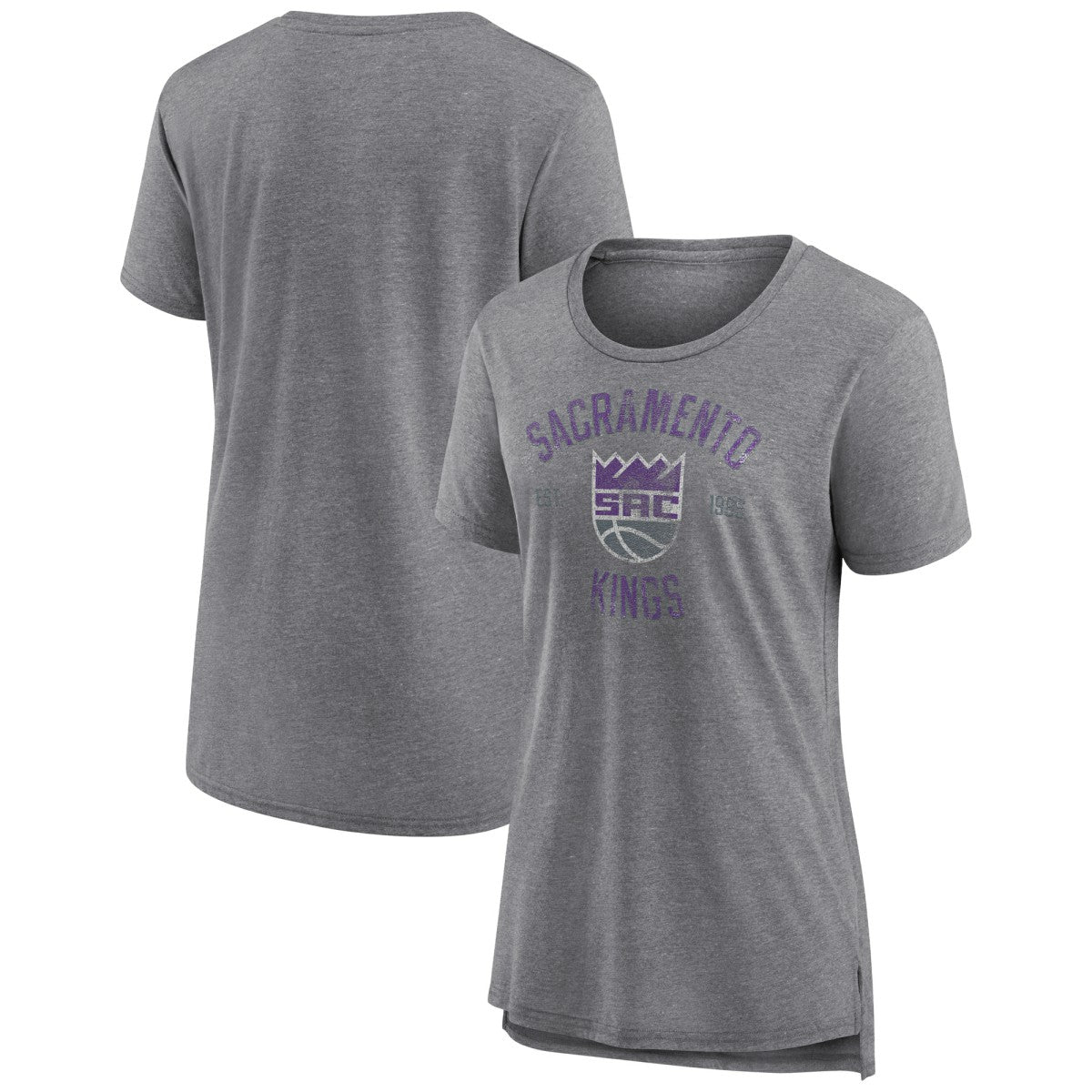 Sacramento Kings Women's Heritage Tri-Blend T-Shirt - Heather Gray discount