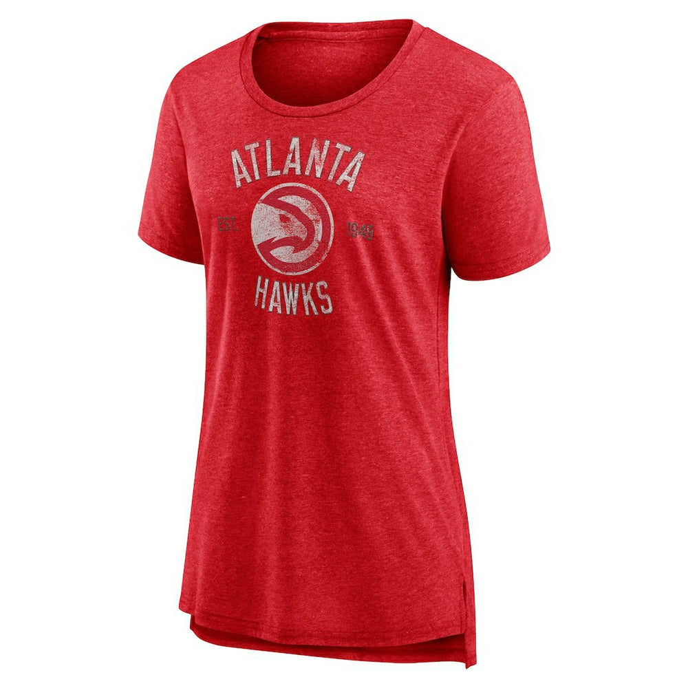 Atlanta Hawks Women's Heritage Tri-Blend T-Shirt - Heather Red on sale