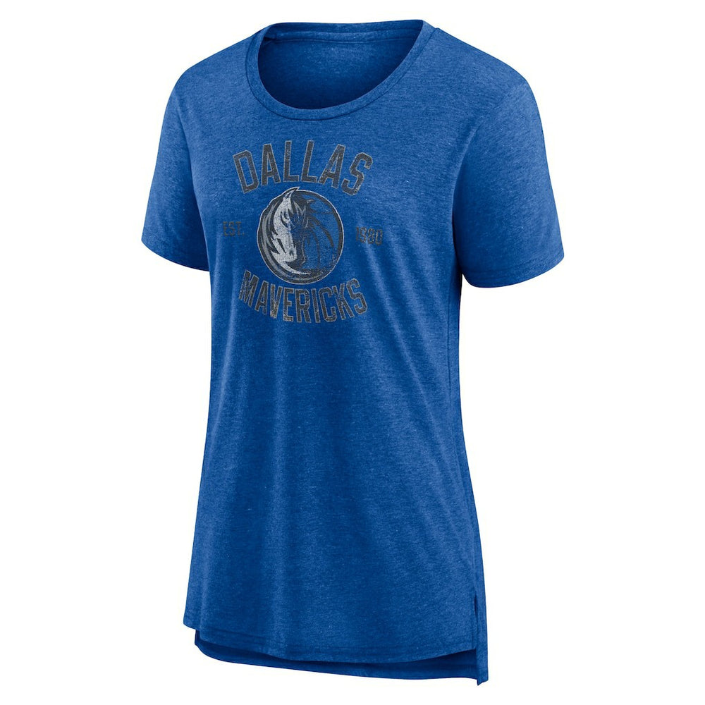 Dallas Mavericks Women's Heritage Tri-Blend T-Shirt sale - Heather Blue on sale