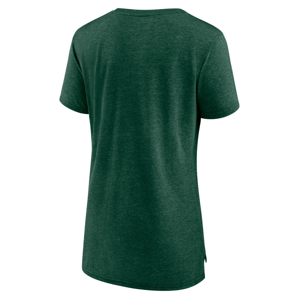 Milwaukee Bucks Women's Heritage Tri-Blend T-Shirt - Heather Hunter Green online