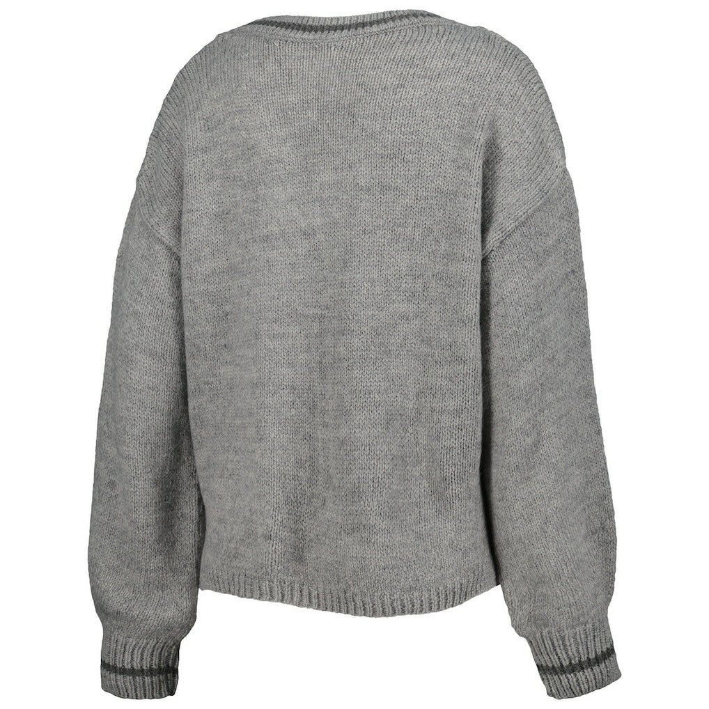 Chicago Bulls Lusso Women's Scarletts Lantern Sleeve Tri-Blend V-Neck Pullover Sweater - Gray outlet