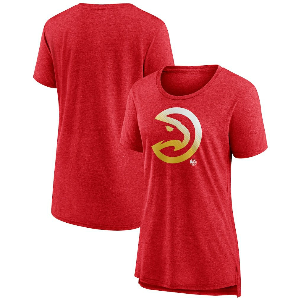 Atlanta Hawks Women's Gradient Logo Tri-Blend T-Shirt - Heather Red on sale