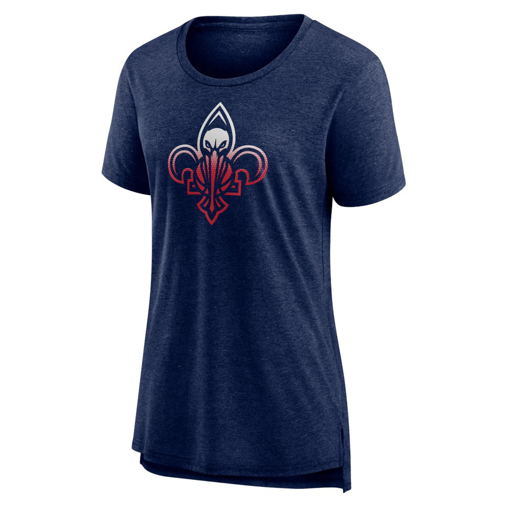New Orleans Pelicans Women's Gradient Logo Tri-Blend T-Shirt - Heather Navy discount